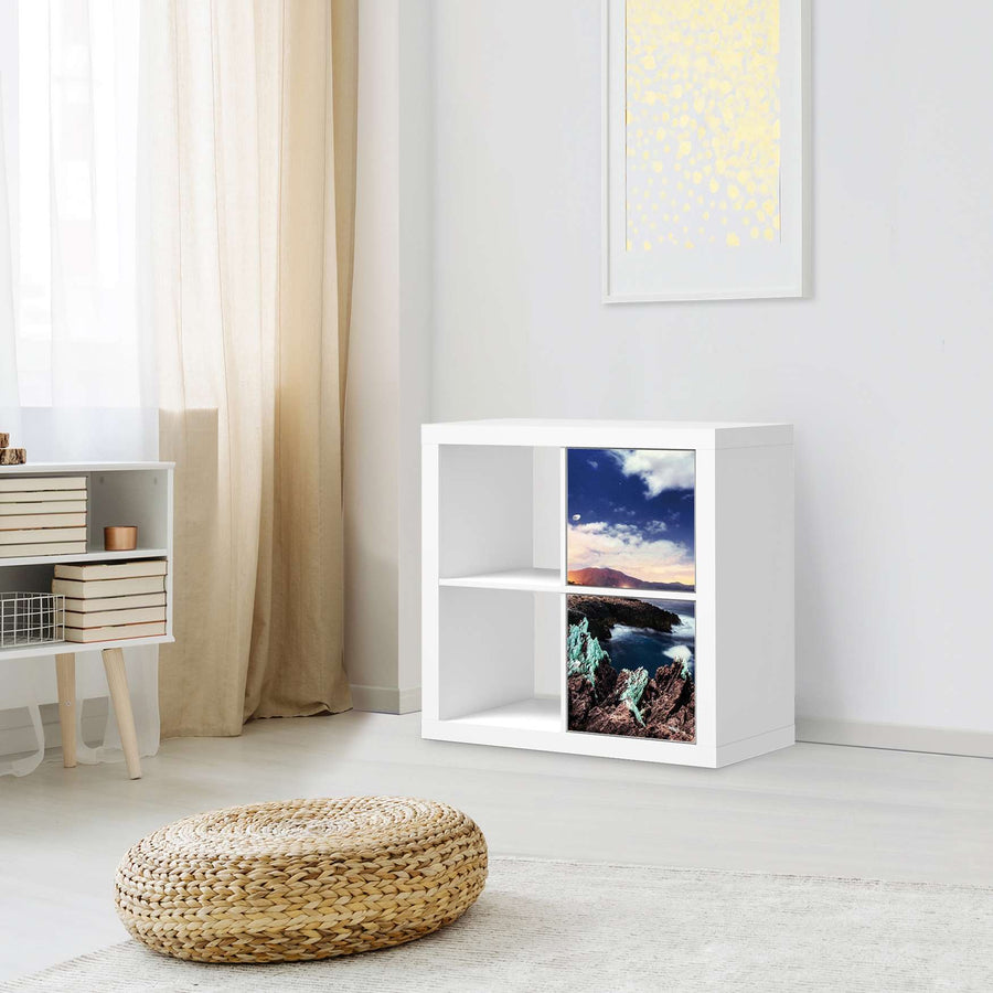 Möbelfolie Seaside - IKEA Kallax Regal 2 Türen Hoch - Wohnzimmer
