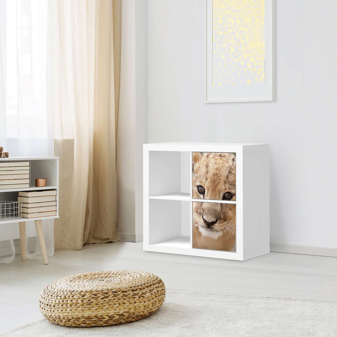 Möbelfolie Simba - IKEA Kallax Regal 2 Türen Hoch - Wohnzimmer