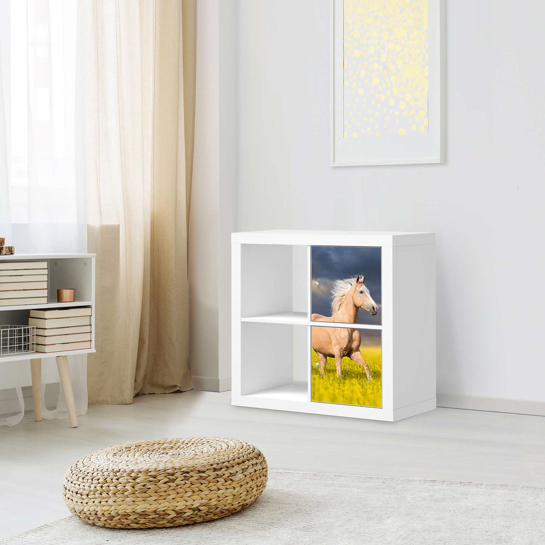 Möbelfolie Wildpferd - IKEA Kallax Regal 2 Türen Hoch - Wohnzimmer
