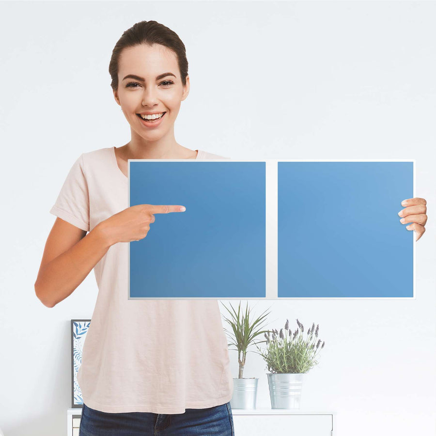 Möbelfolie Blau Light - IKEA Kallax Regal 2 Türen Quer - Folie