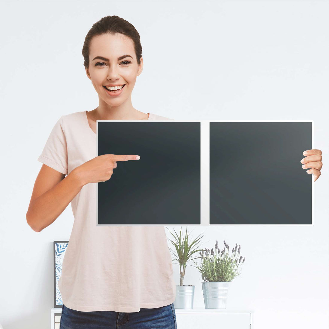 Möbelfolie Blaugrau Dark - IKEA Kallax Regal 2 Türen Quer - Folie