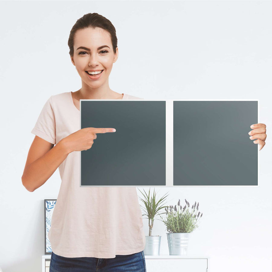 Möbelfolie Blaugrau Light - IKEA Kallax Regal 2 Türen Quer - Folie