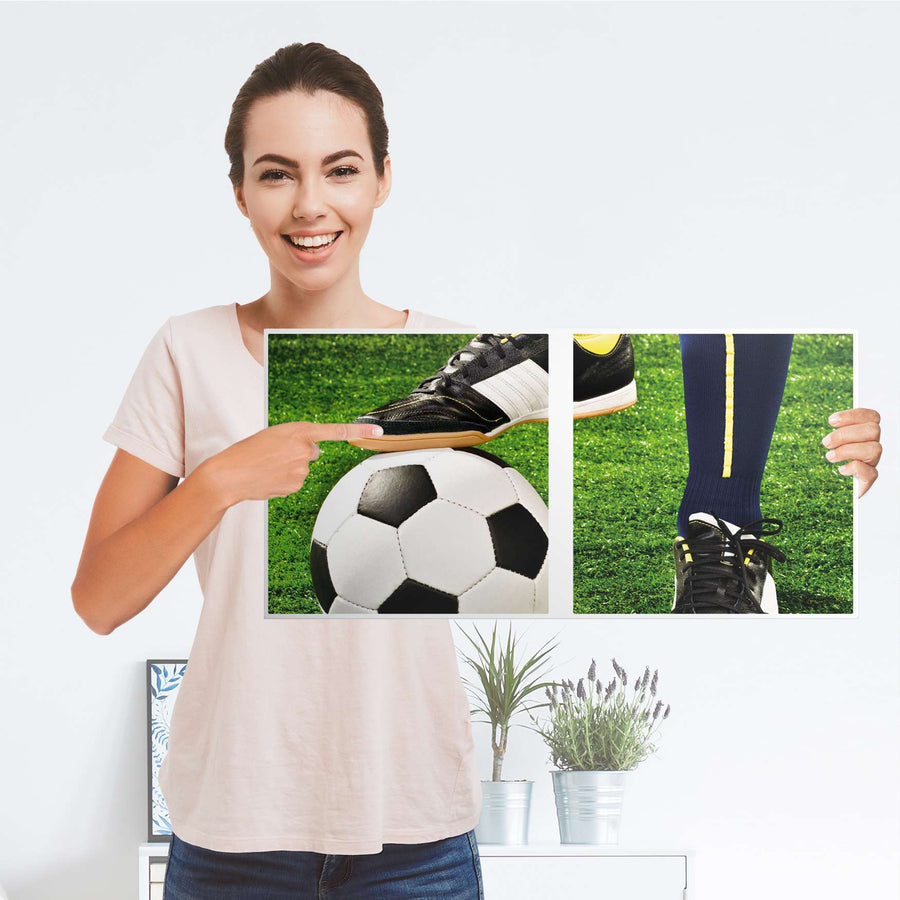 Möbelfolie Fussballstar - IKEA Kallax Regal 2 Türen Quer - Folie