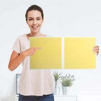 Möbelfolie Gelb Light - IKEA Kallax Regal 2 Türen Quer - Folie
