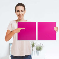 Möbelfolie Pink Dark - IKEA Kallax Regal 2 Türen Quer - Folie