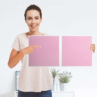 Möbelfolie Pink Light - IKEA Kallax Regal 2 Türen Quer - Folie