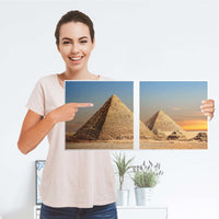 Möbelfolie Pyramids - IKEA Kallax Regal 2 Türen Quer - Folie