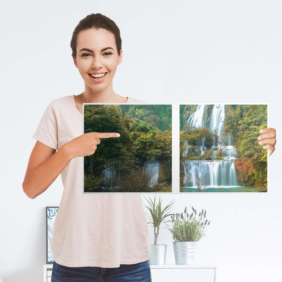 Möbelfolie Rainforest - IKEA Kallax Regal 2 Türen Quer - Folie