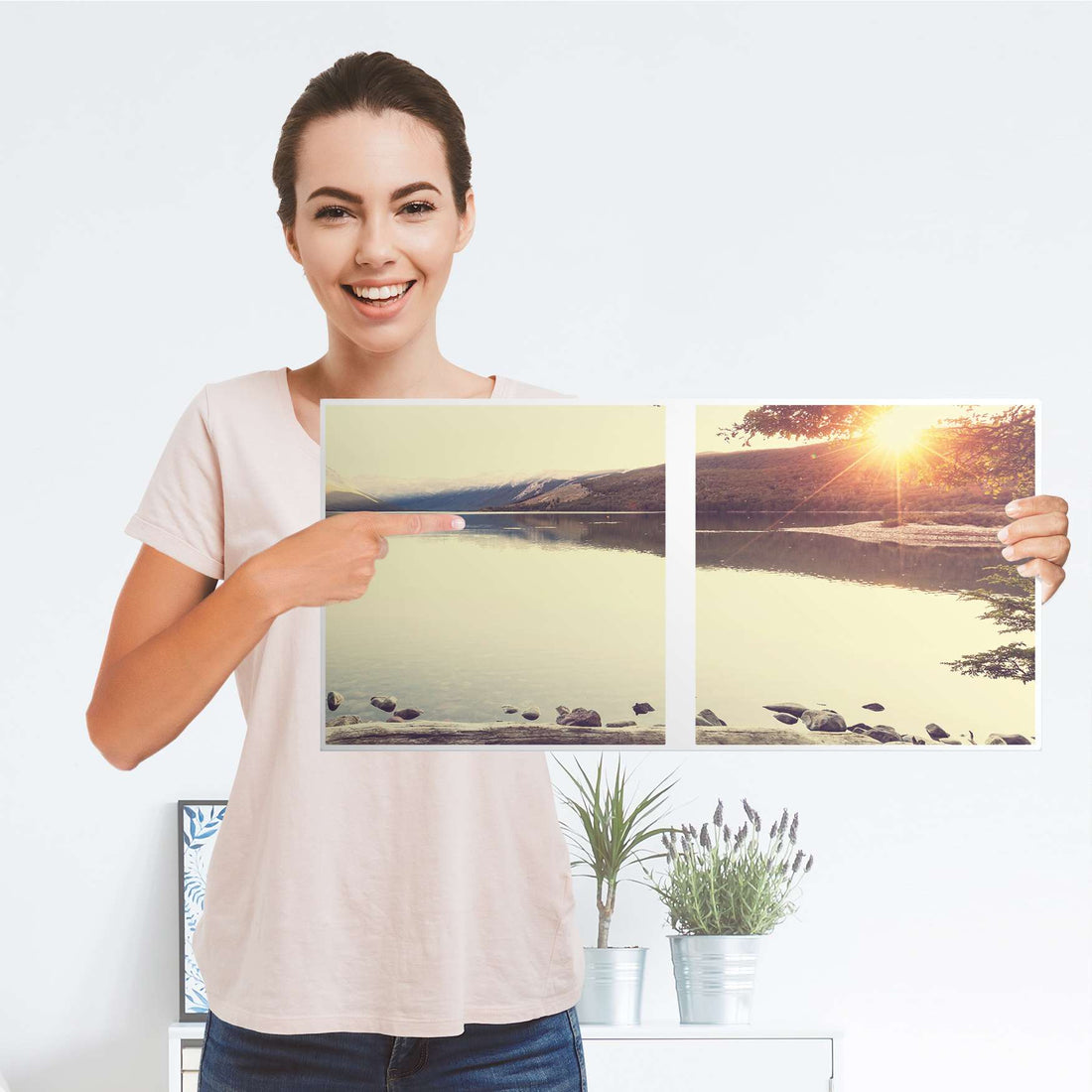 Möbelfolie Seaside Dreams - IKEA Kallax Regal 2 Türen Quer - Folie