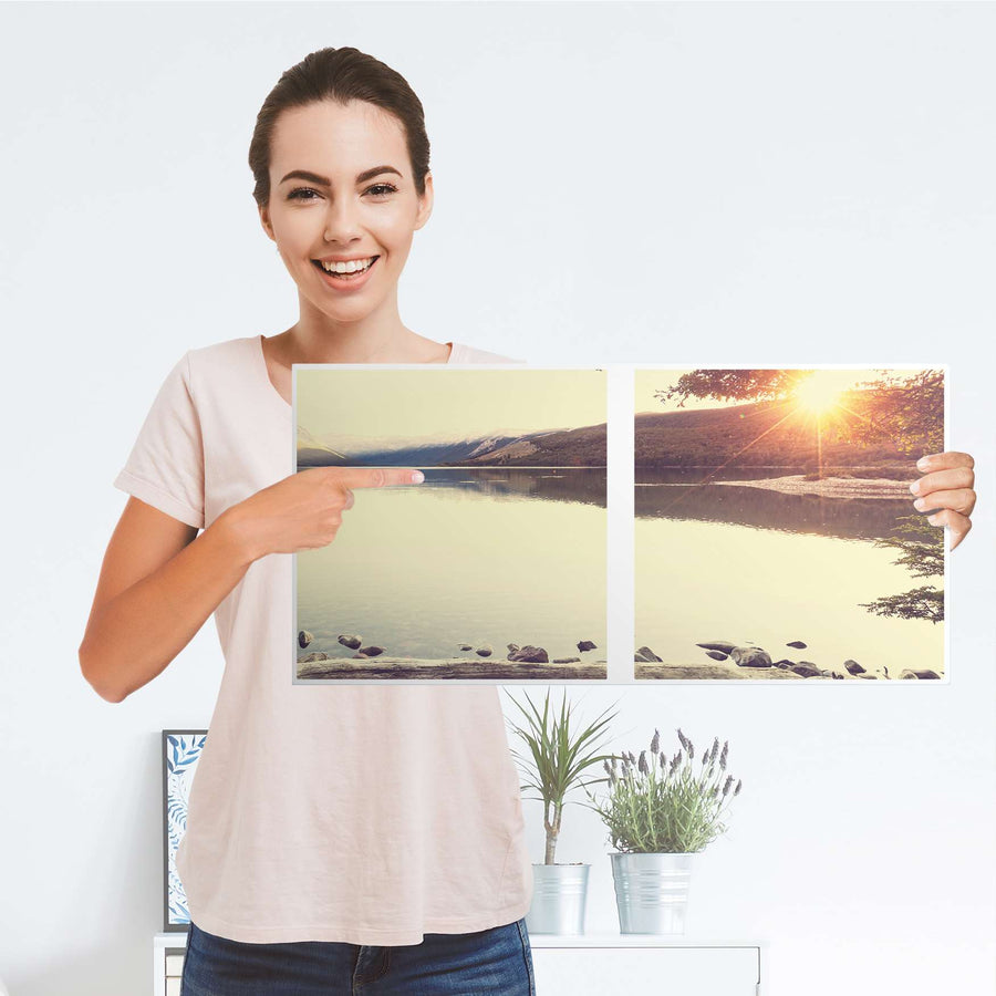 Möbelfolie Seaside Dreams - IKEA Kallax Regal 2 Türen Quer - Folie