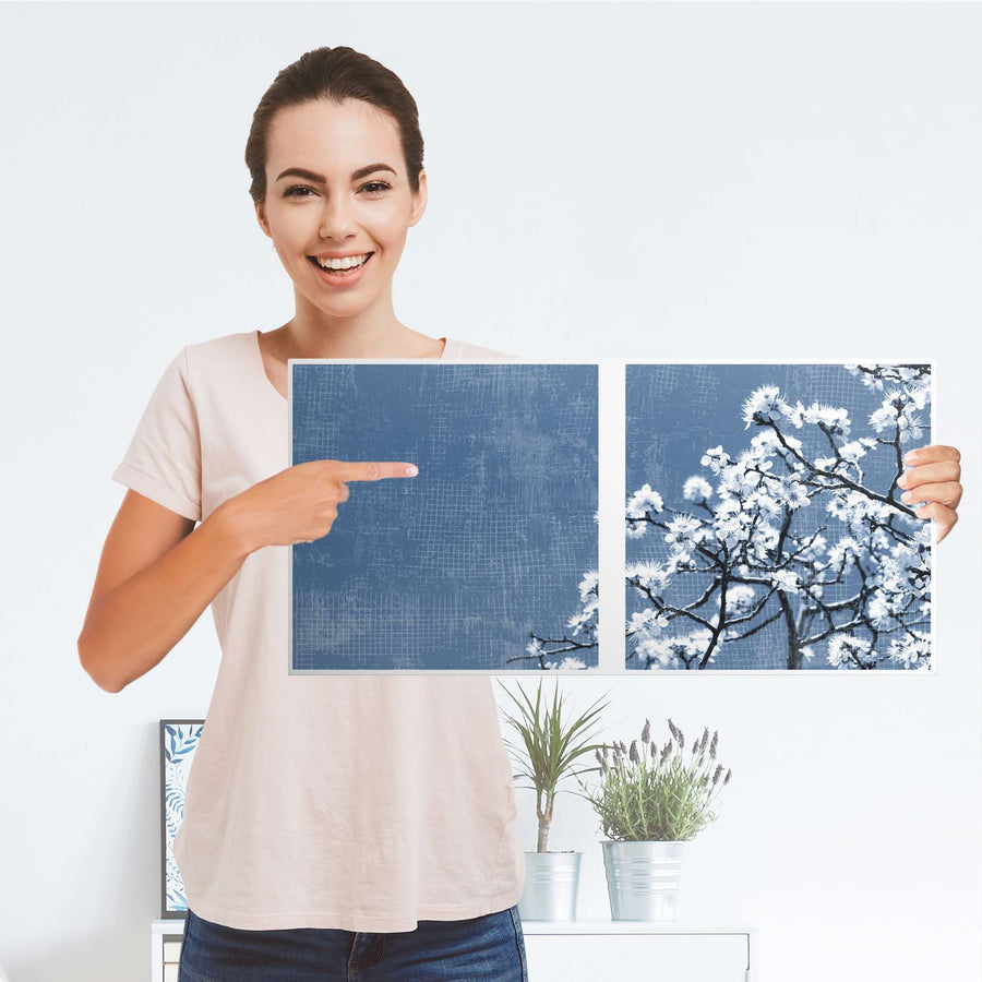 Möbelfolie Spring Tree - IKEA Kallax Regal 2 Türen Quer - Folie