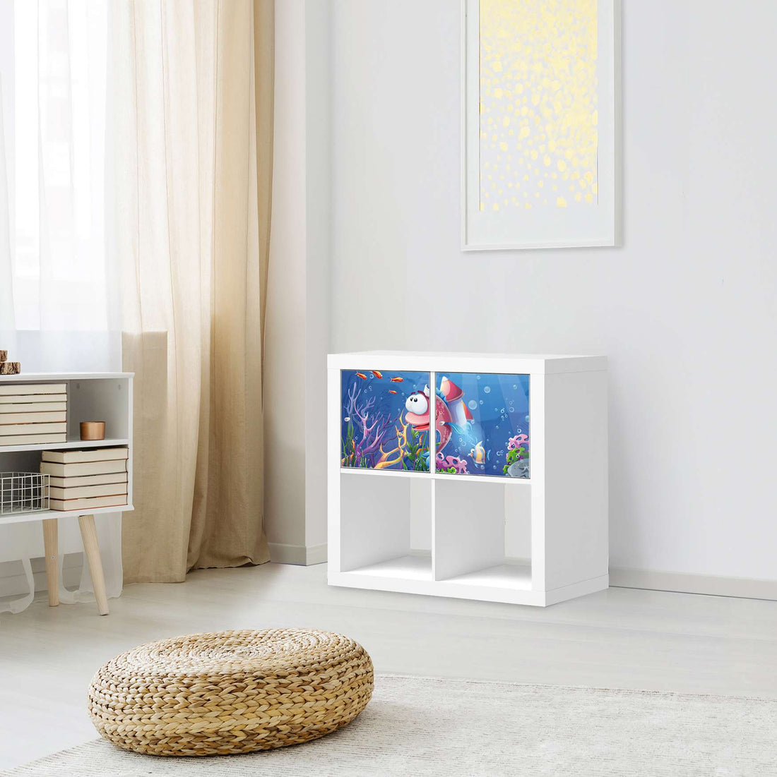 Möbelfolie Bubbles - IKEA Kallax Regal 2 Türen Quer - Kinderzimmer