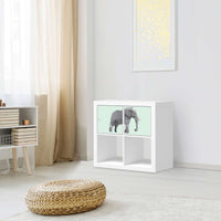 Möbelfolie Origami Elephant - IKEA Kallax Regal 2 Türen Quer - Kinderzimmer