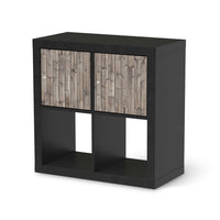 Möbelfolie Dark washed - IKEA Kallax Regal 2 Türen Quer - schwarz