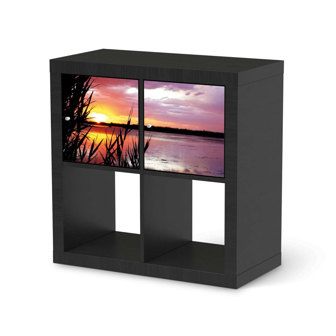 Möbelfolie Dream away - IKEA Kallax Regal 2 Türen Quer - schwarz