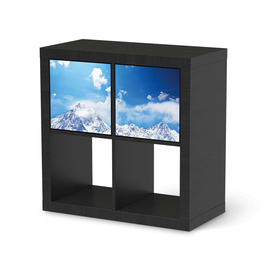 Möbelfolie Everest - IKEA Kallax Regal 2 Türen Quer - schwarz