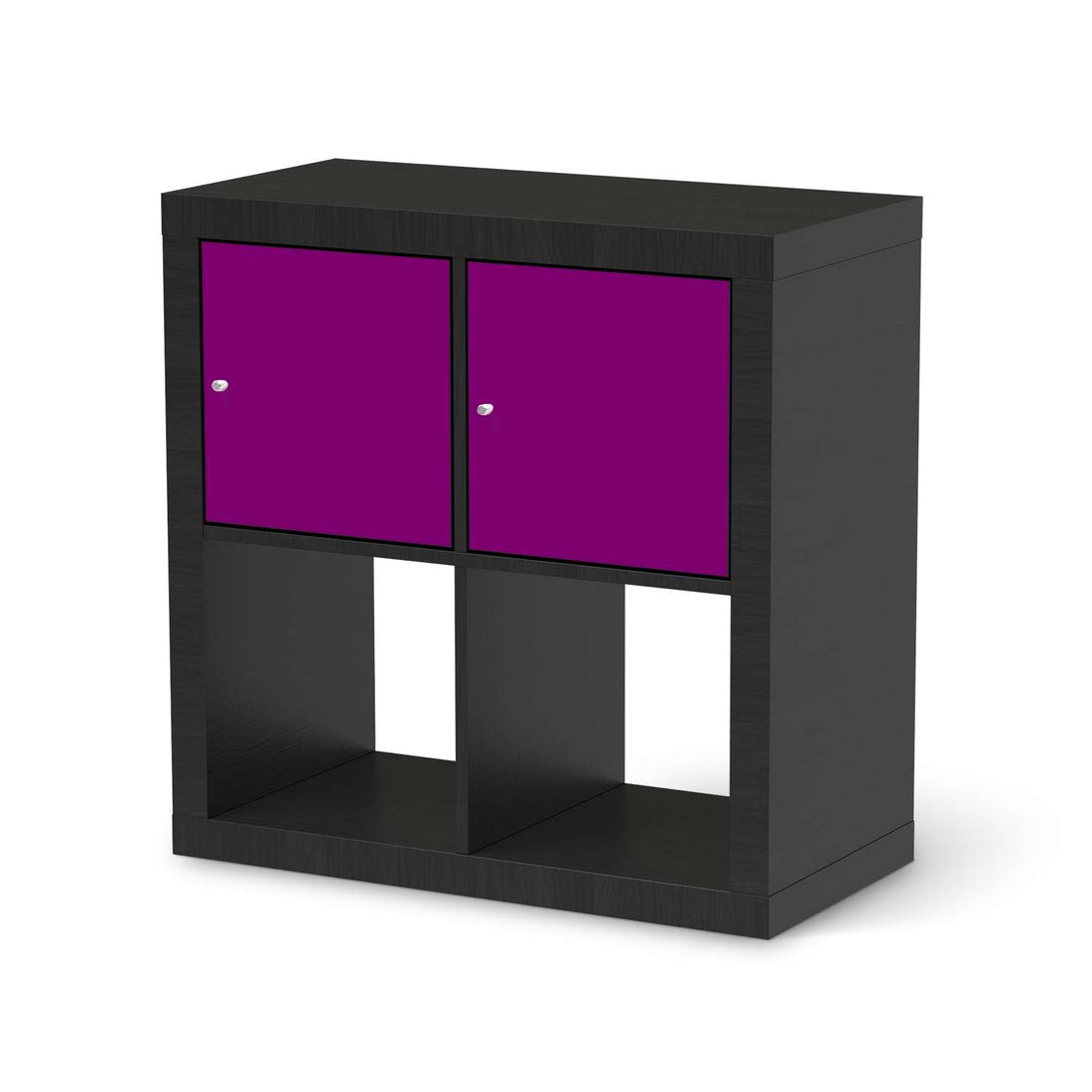 Möbelfolie Flieder Dark - IKEA Kallax Regal 2 Türen Quer - schwarz