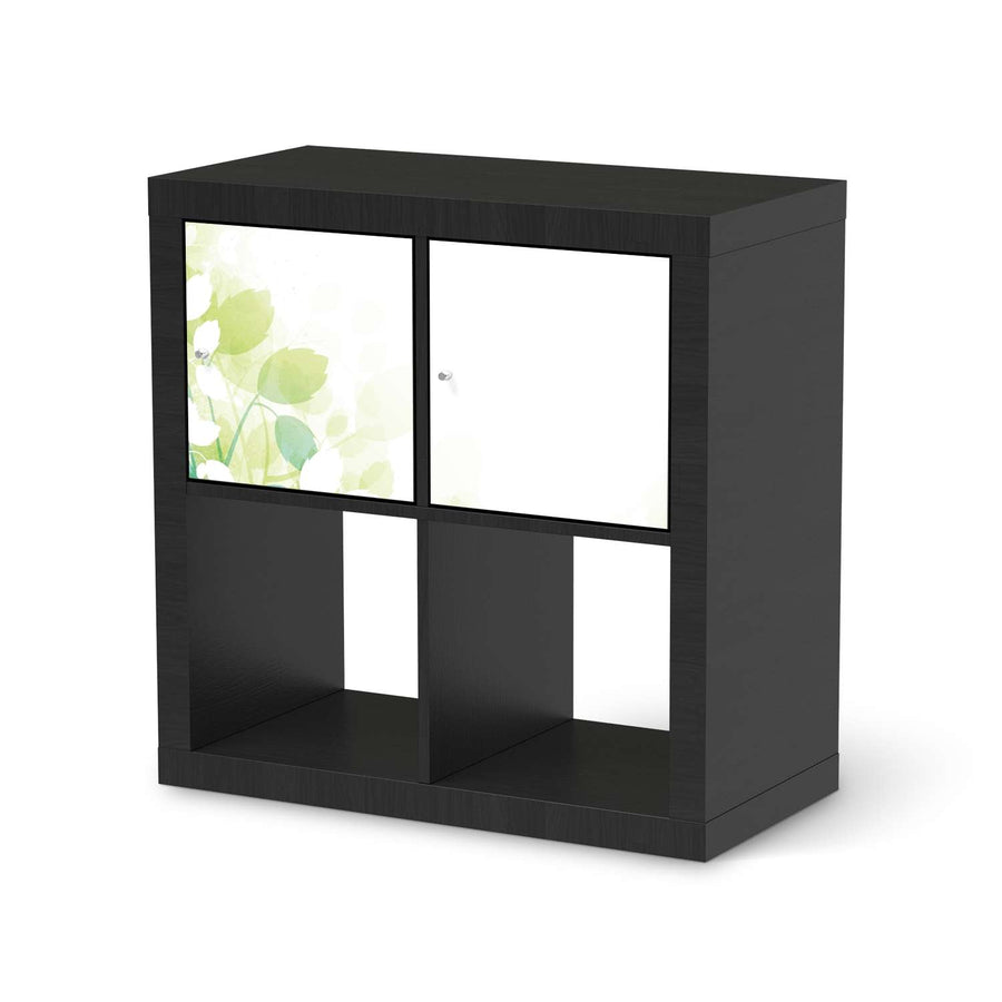 Möbelfolie Flower Light - IKEA Kallax Regal 2 Türen Quer - schwarz
