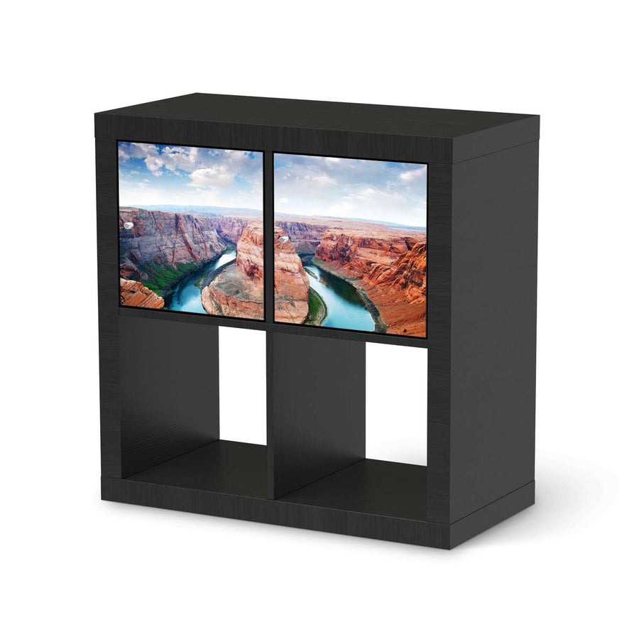 Möbelfolie Grand Canyon - IKEA Kallax Regal 2 Türen Quer - schwarz