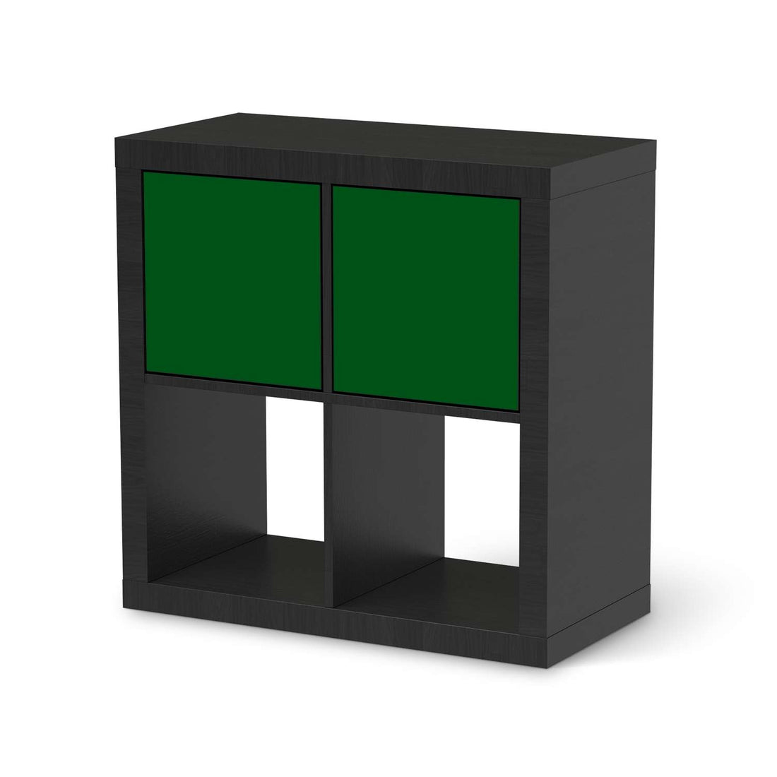 Möbelfolie Grün Dark - IKEA Kallax Regal 2 Türen Quer - schwarz