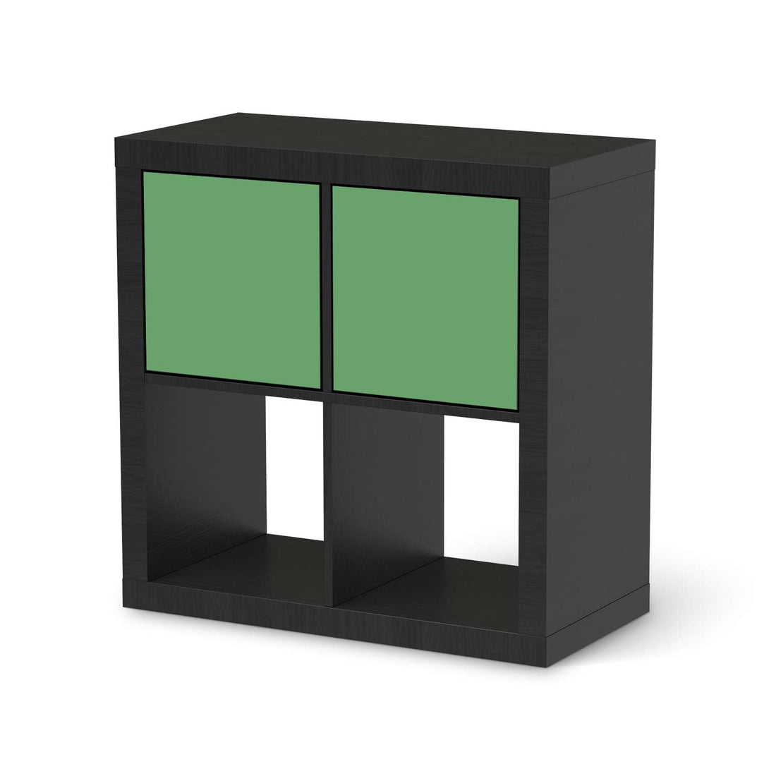Möbelfolie Grün Light - IKEA Kallax Regal 2 Türen Quer - schwarz