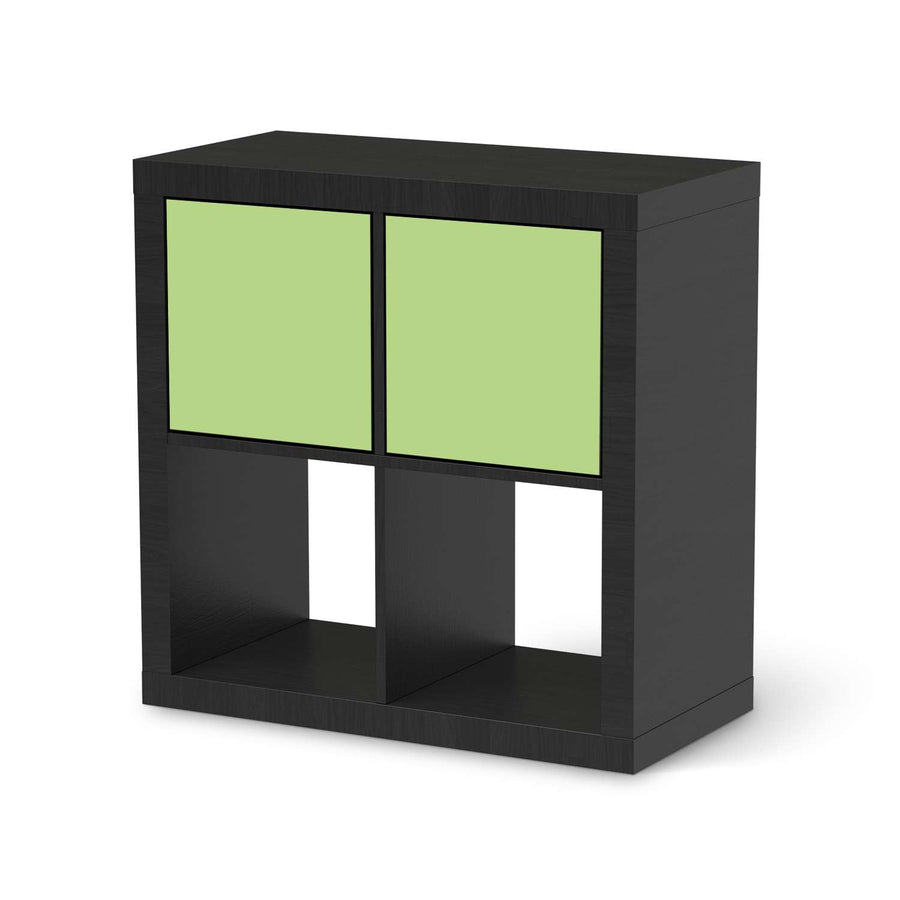 Möbelfolie Hellgrün Light - IKEA Kallax Regal 2 Türen Quer - schwarz