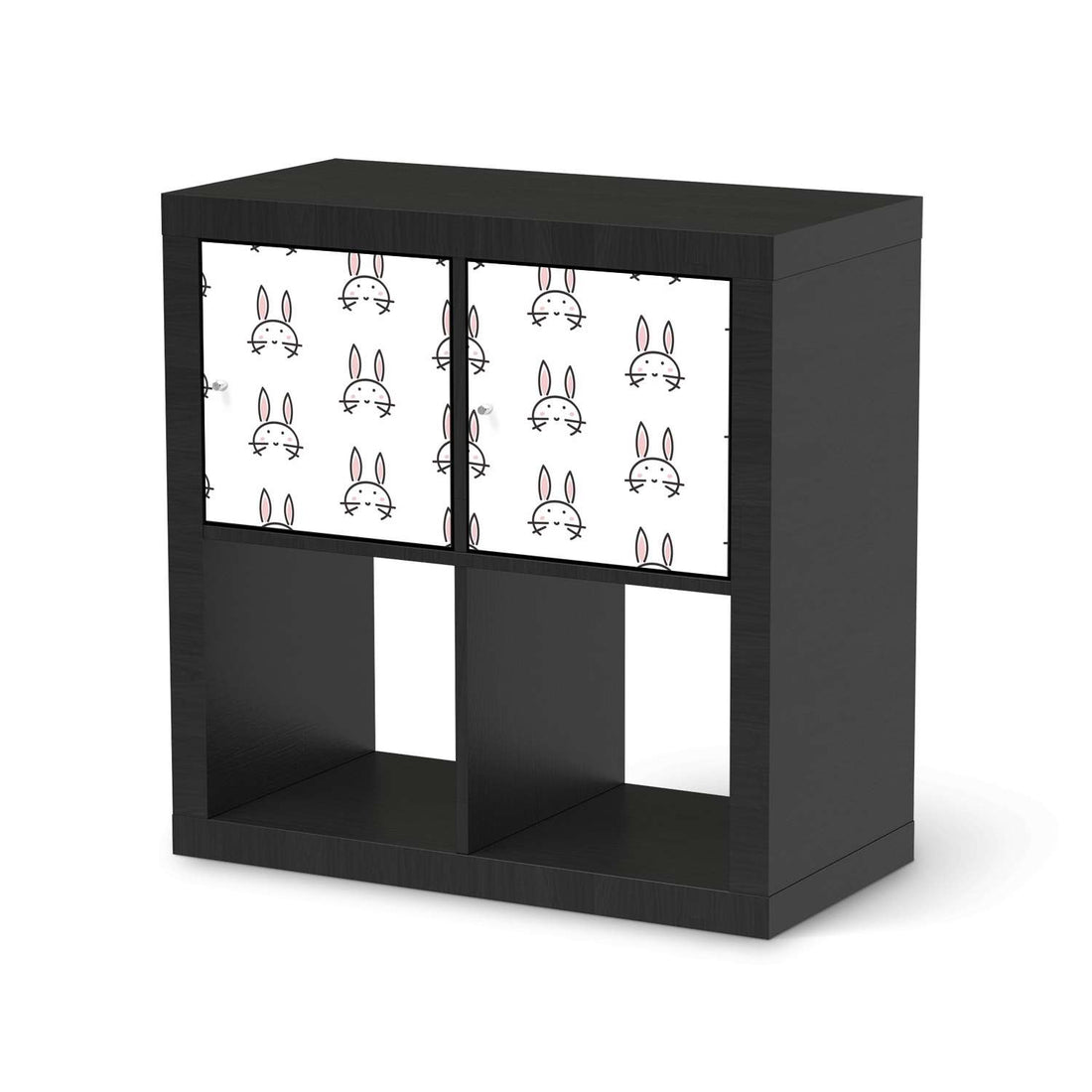 Möbelfolie Hoppel - IKEA Kallax Regal 2 Türen Quer - schwarz