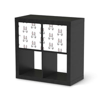 Möbelfolie Hoppel - IKEA Kallax Regal 2 Türen Quer - schwarz