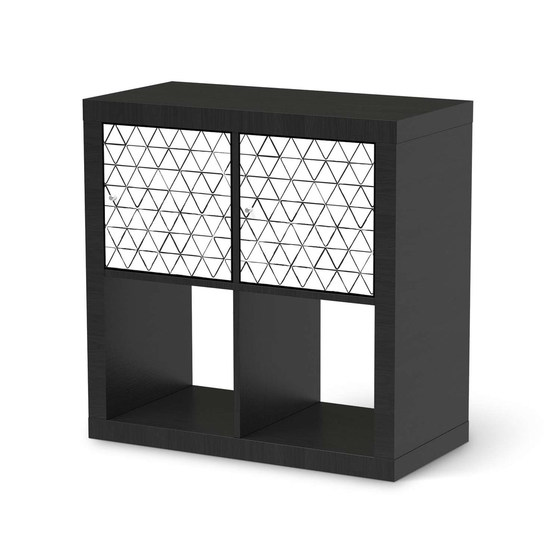 Möbelfolie Mediana - IKEA Kallax Regal 2 Türen Quer - schwarz