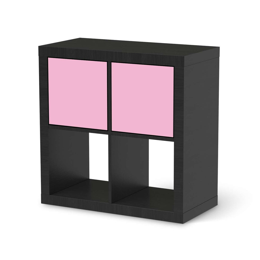 Möbelfolie Pink Light - IKEA Kallax Regal 2 Türen Quer - schwarz