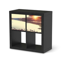 Möbelfolie Seaside Dreams - IKEA Kallax Regal 2 Türen Quer - schwarz