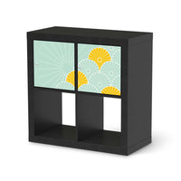 Möbelfolie Spring - IKEA Kallax Regal 2 Türen Quer - schwarz