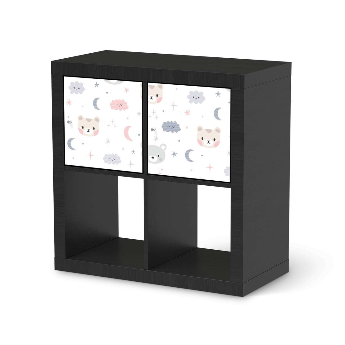 Möbelfolie Sweet Dreams - IKEA Kallax Regal 2 Türen Quer - schwarz