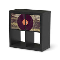 Möbelfolie Vinyl - IKEA Kallax Regal 2 Türen Quer - schwarz
