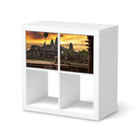 Möbelfolie Angkor Wat - IKEA Kallax Regal 2 Türen Quer  - weiss