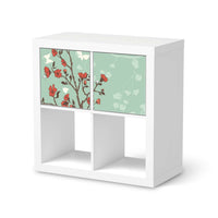 Möbelfolie Blütenzauber - IKEA Kallax Regal 2 Türen Quer  - weiss