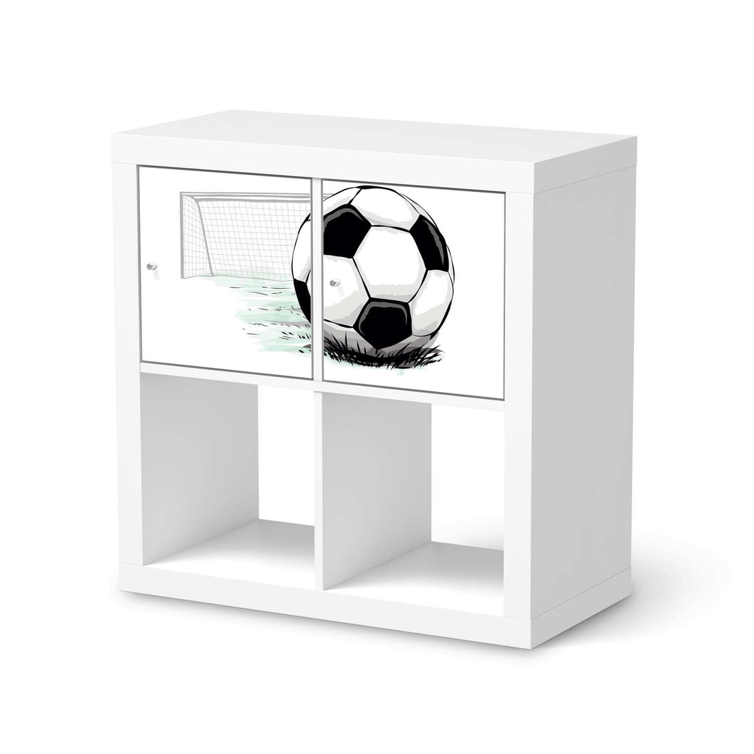 Möbelfolie Freistoss - IKEA Kallax Regal 2 Türen Quer  - weiss
