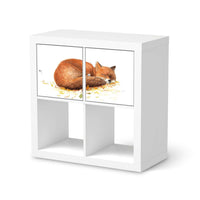 Möbelfolie Fuchs - IKEA Kallax Regal 2 Türen Quer  - weiss