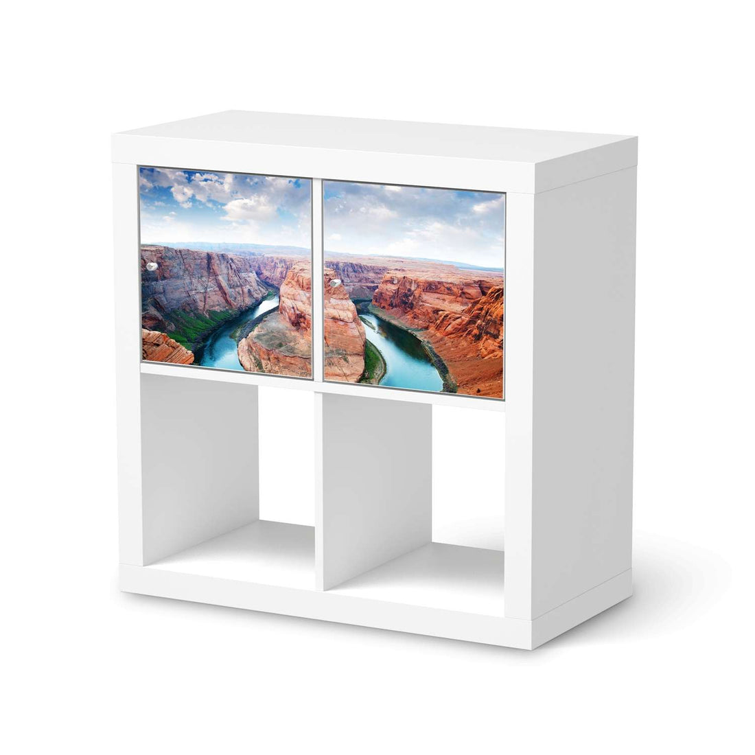 Möbelfolie Grand Canyon - IKEA Kallax Regal 2 Türen Quer  - weiss