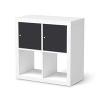 Möbelfolie Grau Dark - IKEA Kallax Regal 2 Türen Quer  - weiss