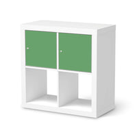 Möbelfolie Grün Light - IKEA Kallax Regal 2 Türen Quer  - weiss