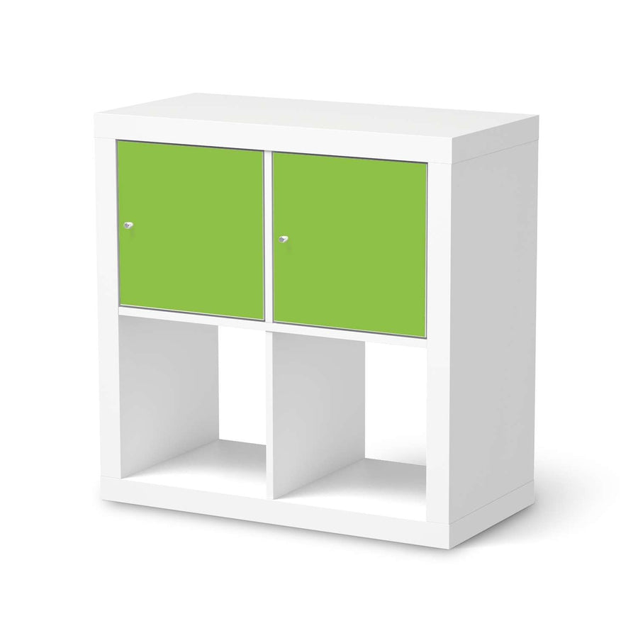 Möbelfolie Hellgrün Dark - IKEA Kallax Regal 2 Türen Quer  - weiss