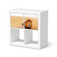 Möbelfolie Lion King - IKEA Kallax Regal 2 Türen Quer  - weiss