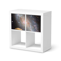Möbelfolie Milky Way - IKEA Kallax Regal 2 Türen Quer  - weiss