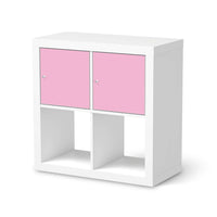 Möbelfolie Pink Light - IKEA Kallax Regal 2 Türen Quer  - weiss
