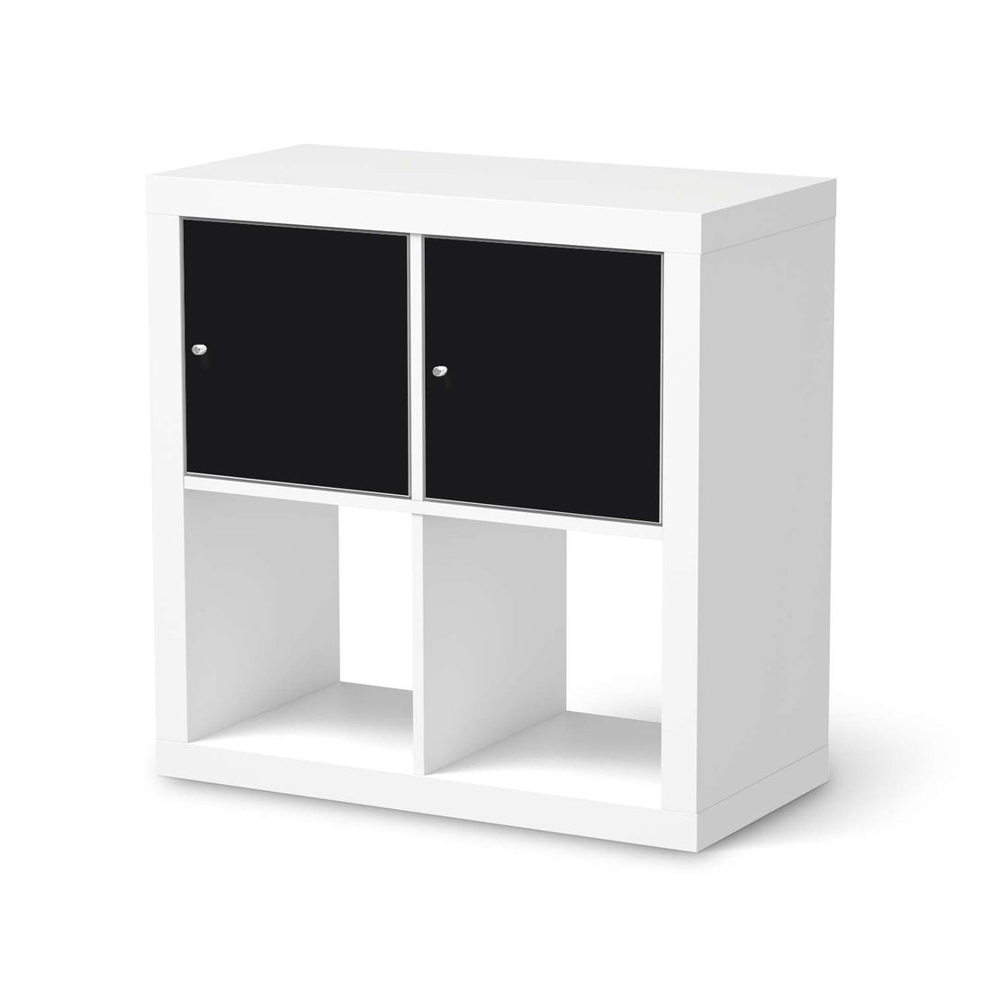 Möbelfolie Schwarz - IKEA Kallax Regal 2 Türen Quer  - weiss