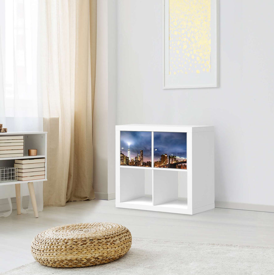 Möbelfolie Brooklyn Bridge - IKEA Kallax Regal 2 Türen Quer - Wohnzimmer