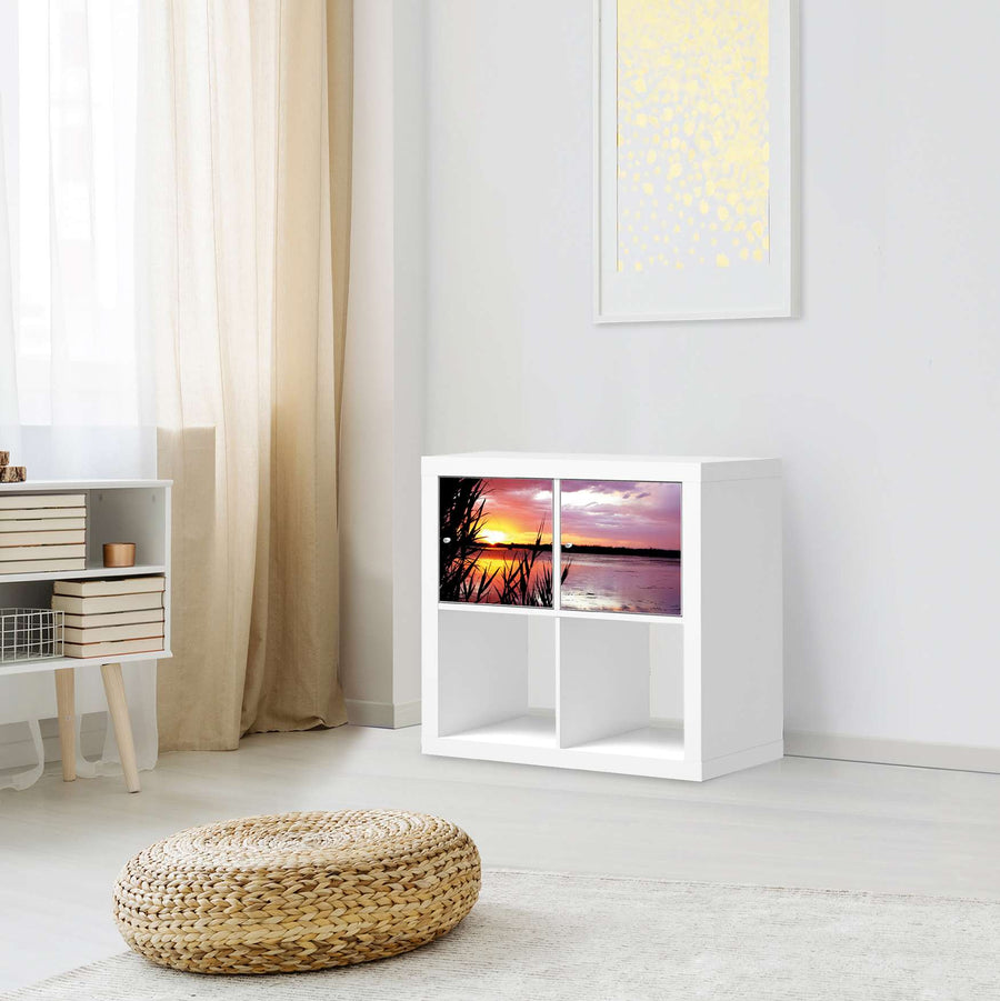 Möbelfolie Dream away - IKEA Kallax Regal 2 Türen Quer - Wohnzimmer