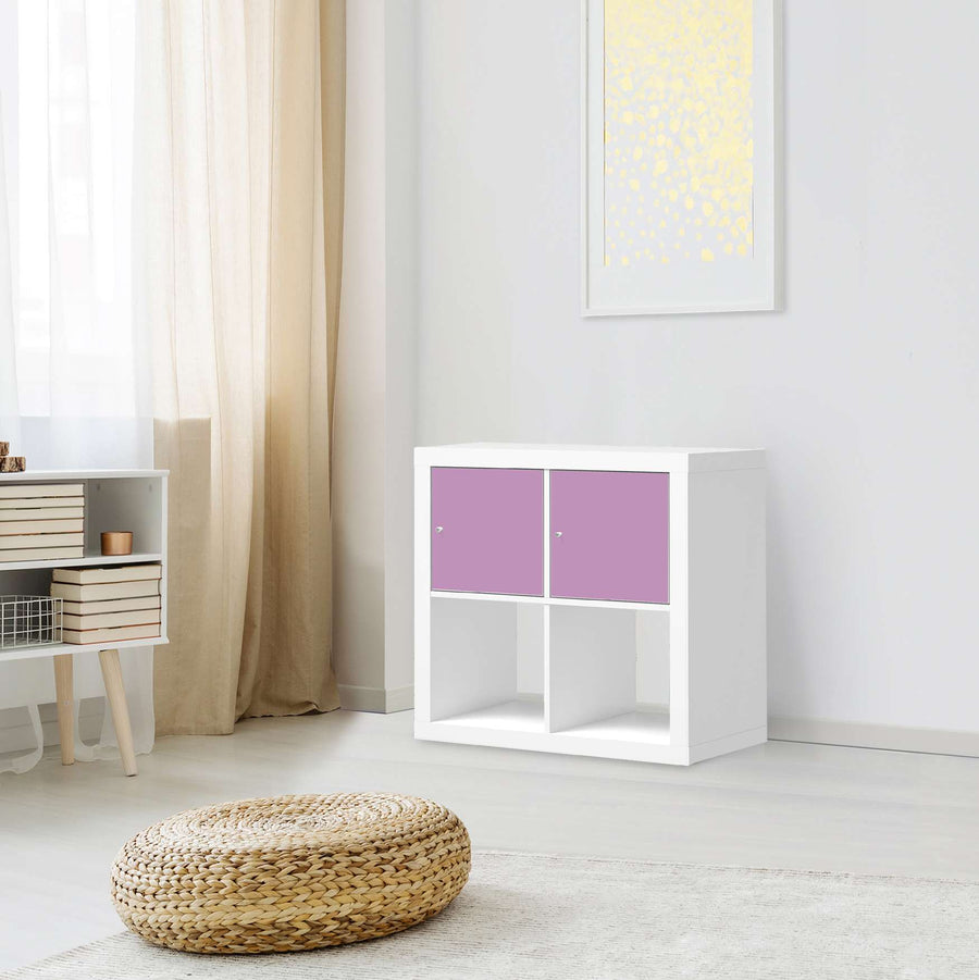 Möbelfolie Flieder Light - IKEA Kallax Regal 2 Türen Quer - Wohnzimmer