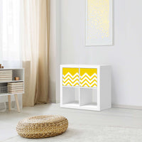 Möbelfolie Gelbe Zacken - IKEA Kallax Regal 2 Türen Quer - Wohnzimmer